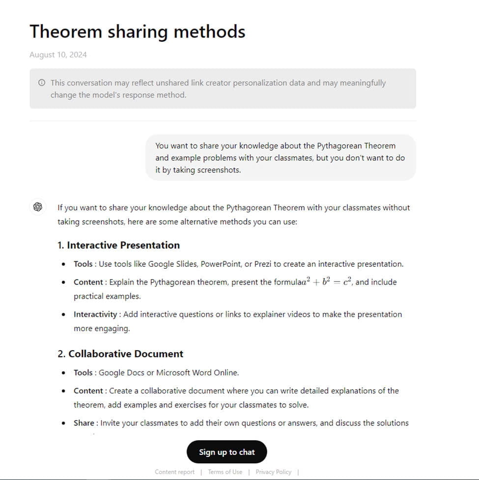 Sharing useful learning data