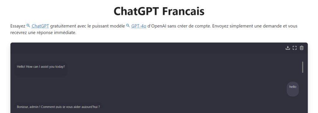 Instructions d'utilisation de ChatGPT Francais