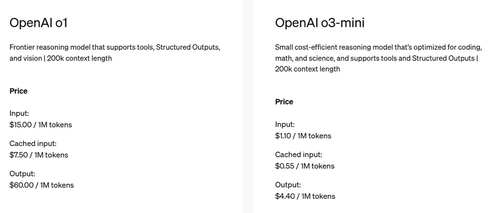 OpenAI o1 vs o3