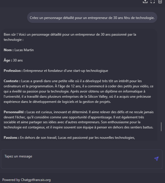 Création de personnalité client