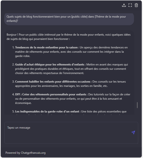 Prompt d'idées de contenu